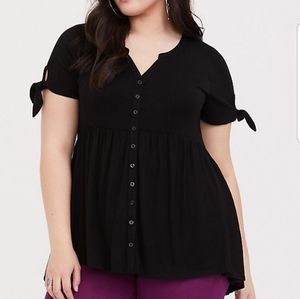 Torrid Bow Sleeve Babydoll Tee